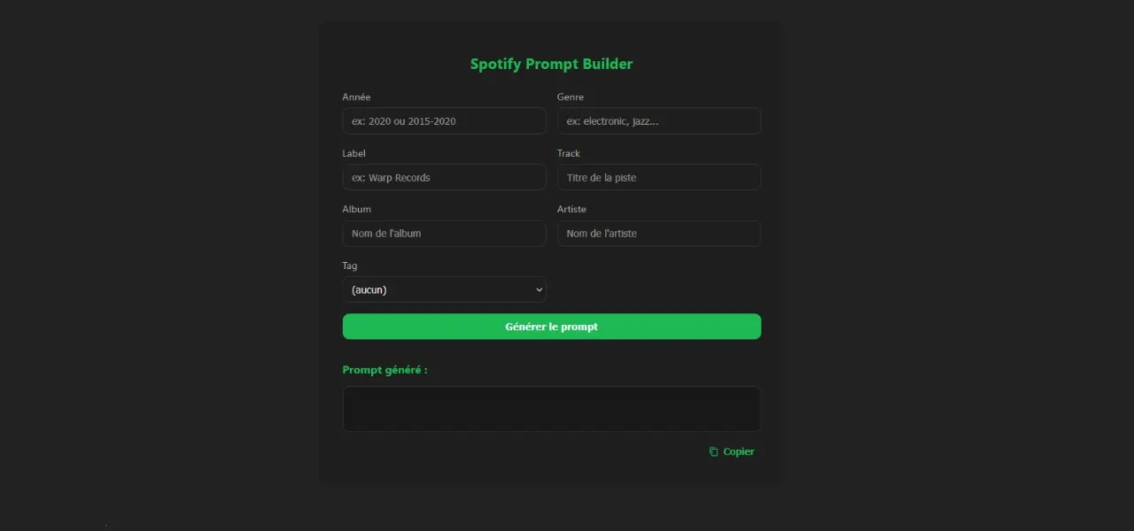 Spotify Prompt Builder